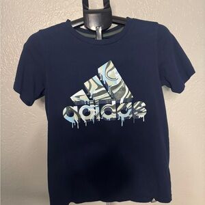 Adidas Kids Navy Blue Drip Logo Tee